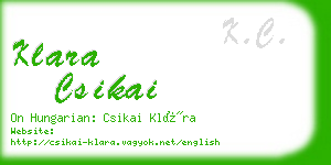 klara csikai business card